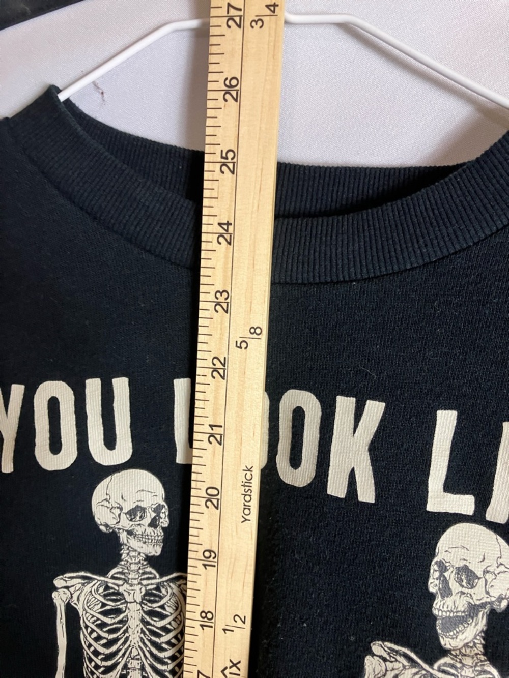 MAD Engine Black Crewneck Sweatshirt with Cream Skeleton Graphic - Picture 7 of 10